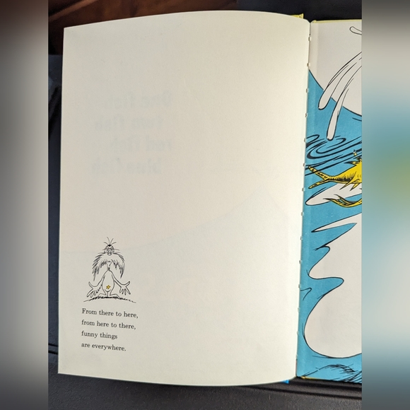 Dr Seuss 1960 One Fish Two Fish Red Fish Blue Fish Hardcover Book - Picture 7 of 14